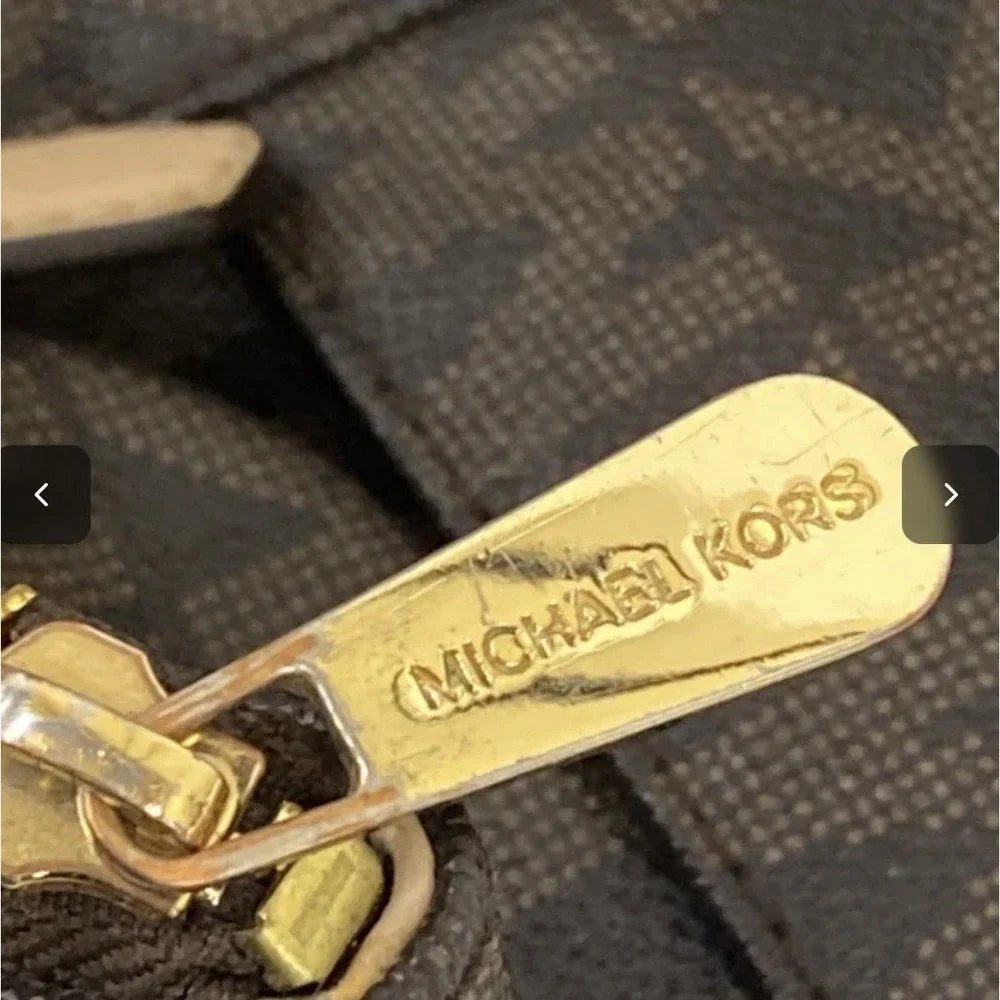 Michael Kors Jet J-1309 Brown Signature Large Tote Shoulder Bag Authenticated